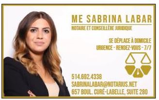 Maître Sabrina Labar, Notaire & Conseillère Juridique